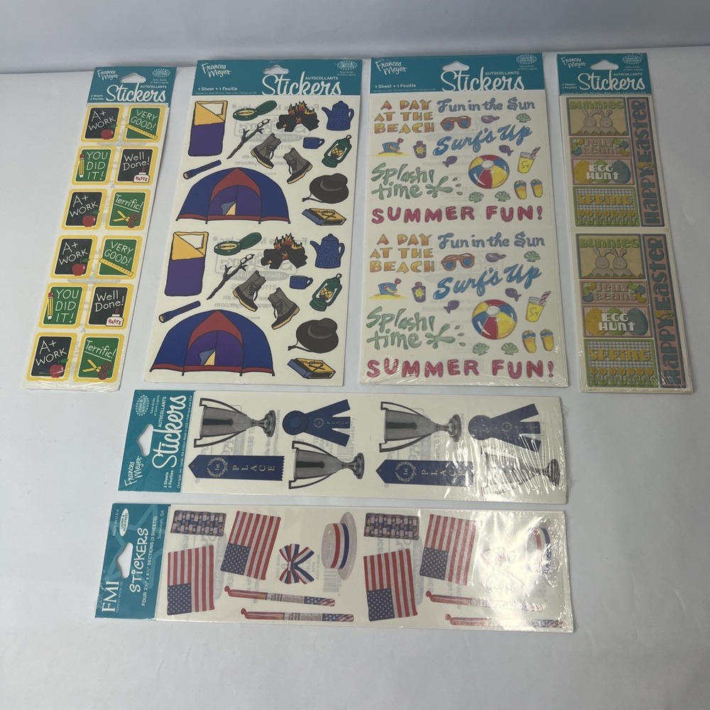 ✨6X VINTAGE SEALED FRANCES MEYER STICKER LOT✨‎